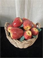 Ceramic Apple Basket Decor Made in Italy