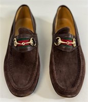 AUTHENTIC GUCCI MEN'S BROWN SUEDE LOAFERS