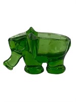Small Green Glass Elephant Cigarette Cager Holder
