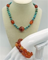 Carnelian & Turquoise Set