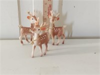 3 Vintage Tacky Soft Rubber Reindeer