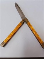 Vtg. 1980s Pocket Knife- Orange Inlay Handles