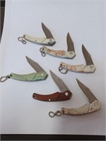 Lot of Six Pocket Knife Style Key Chains