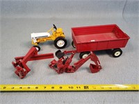 1/16 IH Cub Tractor, Wagon, Blade, & Backhoe