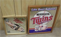 (2) Miller High Life & Lite Beer Mirror Pictures