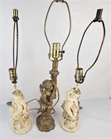 3 Cherub Lamps