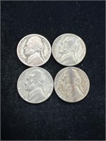 Lot of 4 Silver War Nickels