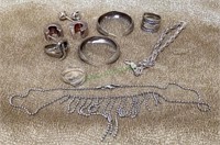 Nice lot of assorted sterling silver jewelry -