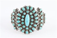 Vintage Zuni Turquoise Cluster Cuff
