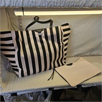 NEW Victoria Secret Stripe Canvas Tote, Makeup Bag