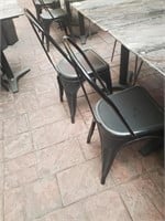 BLACK STACKABLE METAL CHAIRS 17" HIGH