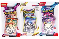 Lot - 3 x Pokeman Booster Paks w/ Medallions