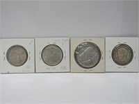 4 Belgium Silver Coins