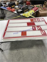 2 SIGN BOARDS- PASTIC-APPROX 66.5"X46.5"