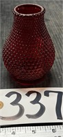 4" Tall Ground Ends Cranberry Hobnail Lamp Shade