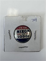 Nixon-Lodge presidential campaign pin