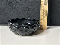 LE Smith Black Glass Ashtray Moon & Stars