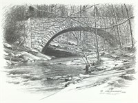 Ken Bucklew Signed Print McCormick's Creek Bridge