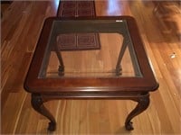 Pennsylvania House Wooden End Table with Glass Top