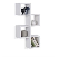 White MDF Cubby Chessboard Floating Wall Shelf