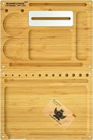 Backflip Bamboo Magnet Rolling Tray with Scoop Car