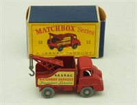 Vtg Matchbox 13 Wreck Truck W/ Box Grey Wheels