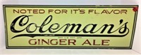 Coleman's Ginger Ale Metal Sign
