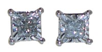 Princess Cut 1/4 ct Diamond Stud Earrings