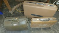 3 vintage travel bags