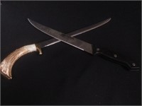 (2) Knives: Antler Handle and Schinken Messer