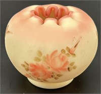 Fenton Hp Roses On Burmese Rosebowl By Janet S Uv