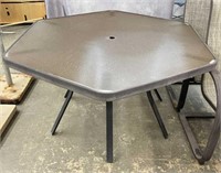 Metal Outdoor Glass Top Dining Table