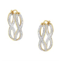 10k Two-tone Gold .25ct Diamond Infinity Earrings