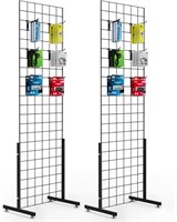 Bonnlo 6' x 2' Grid Panel Tower  Black  2-Pack