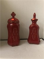 2 ct. of Red Ceramic Jars
