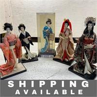 Qty 5 Vintage KIMONO KYUGETSU DOLL JAPANESE GEISHA