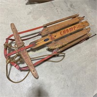 Champ-ette wood and metal sled - 1950s/1960s era,