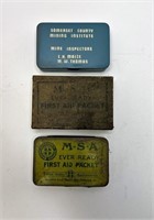 3 Vintage Mine First Aid Kits
