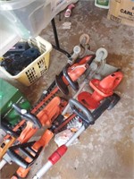 Lot of Four Battery Powered Weedeaters and Two