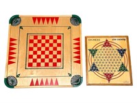 Vintage Carrom Board Game & Chinese Star Checkers