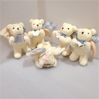 5 Russ First Communion plush Bears 6"
