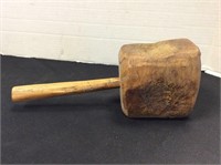 Old Wood Mallet (4 1/2" x 3 1/4" x 12" long)