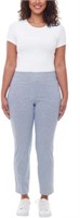SC. & CO. Women's 6 Ankle Pant, Blue and White 6
