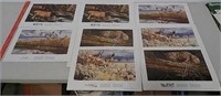 2 Sets of 4 Remington prints
