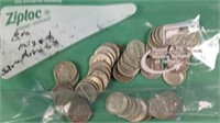 lot of 50 silver dimes