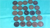 Lots of 25 English large pennies