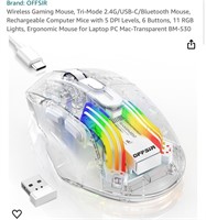 Wireless Gaming Mouse, Tri-Mode 2.4G/U