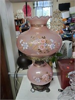 G.w.t.w. Pink floral  lamp 26 inches tall