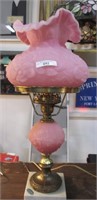 Fenton Poppy dresser lamp-pink opaque