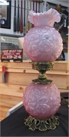 Fenton GWTW lamp-cased lavender Poppy